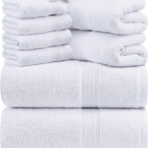 600 GSM Premium Towel Set (8 Piece Set / White)